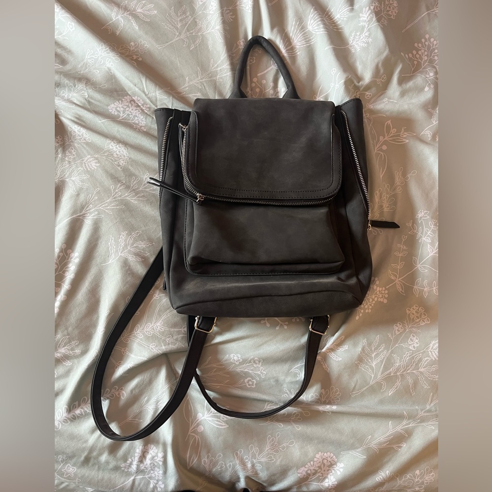 Dark Gray universal thread back pack purse